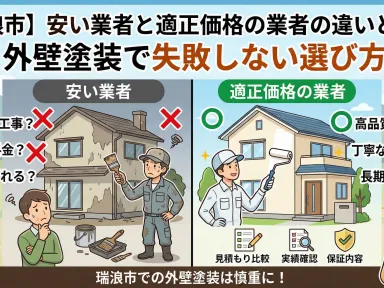 【瑞浪市】安い業者と適正価格の違い｜外壁塗装で失敗しない選び方